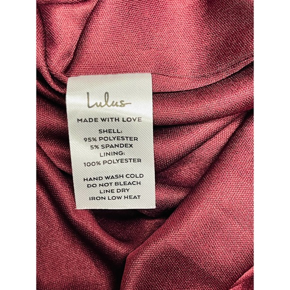 LULU'S SZ M Aveline Burgundy Off-the-Shoulder Maxi Dress NEW B112 - Picture 5 of 7